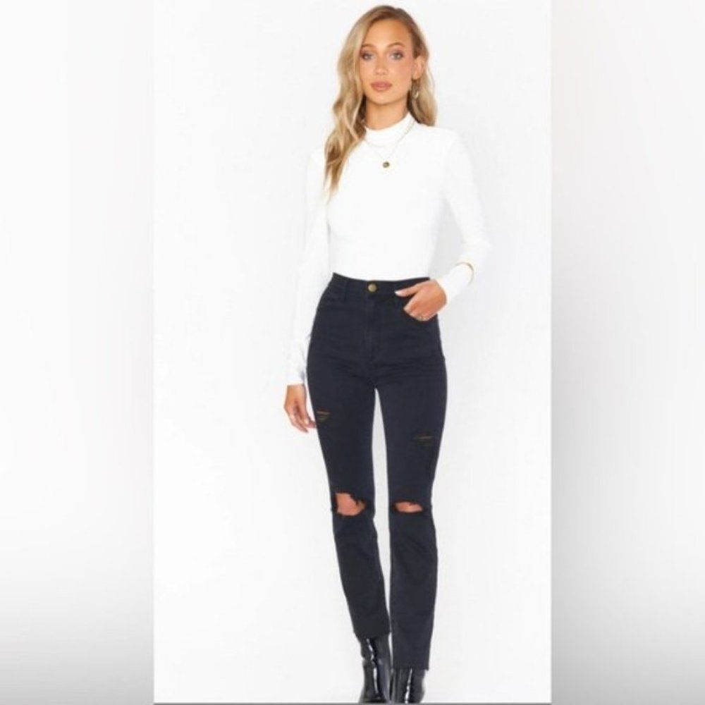 SHOW ME YOUR MUMU SOHO ZIP UP SKINNIES IN VINTAGE BLACK 31 - Picture 12 of 12
